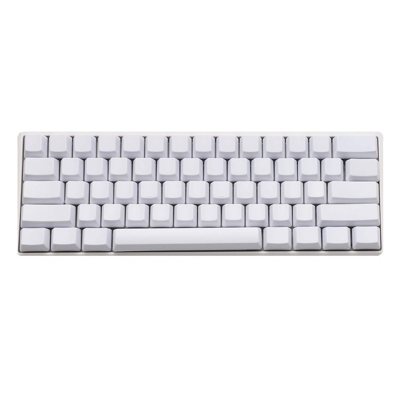 YMDK Blank Thick PBT OEM Profile 61 ANSI Keycaps for MX Switches Mechanical Keyboard (White)(Only Keycap) - Image 1